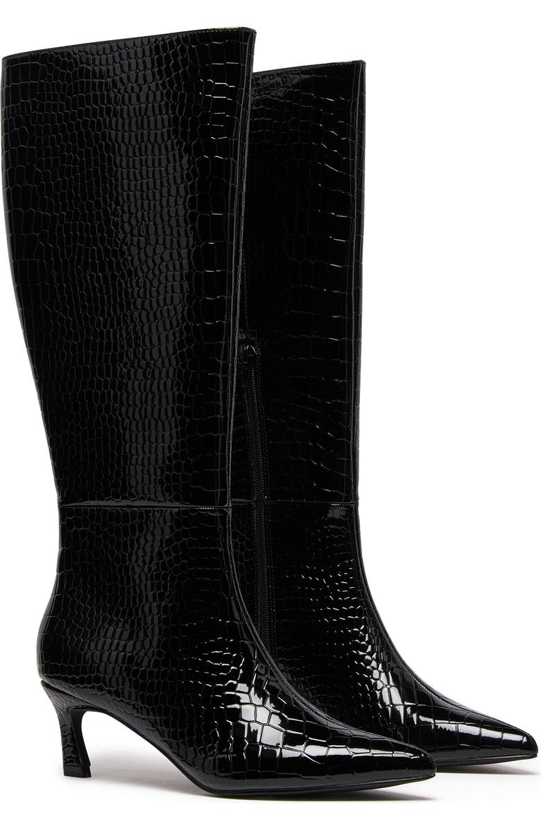 Therapy Australia Dove Pointed Toe Tall Boot, Main, color, Black Croc