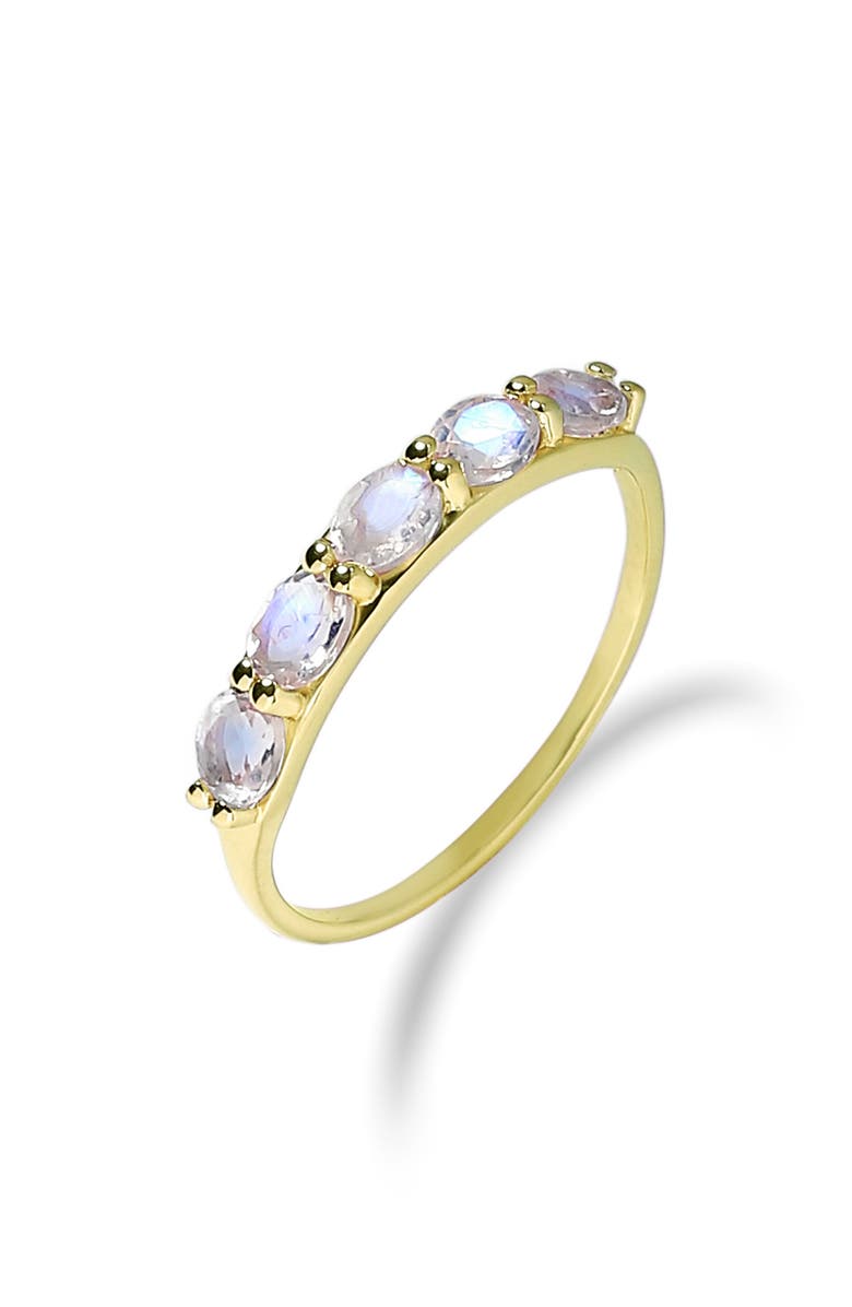 YS GEMS Rainbow Moonstone Band Ring, Main, color, Blue