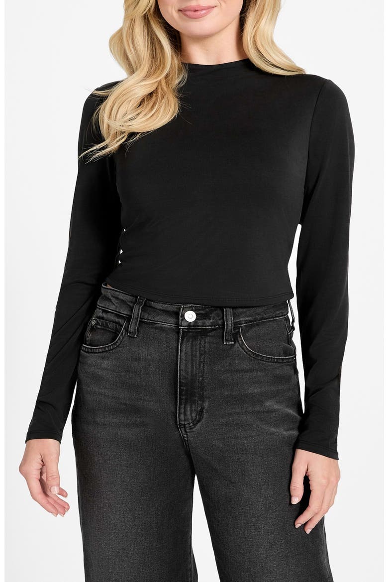 Elyana Mock Neck Top, Main, color, BLACK-BLACK