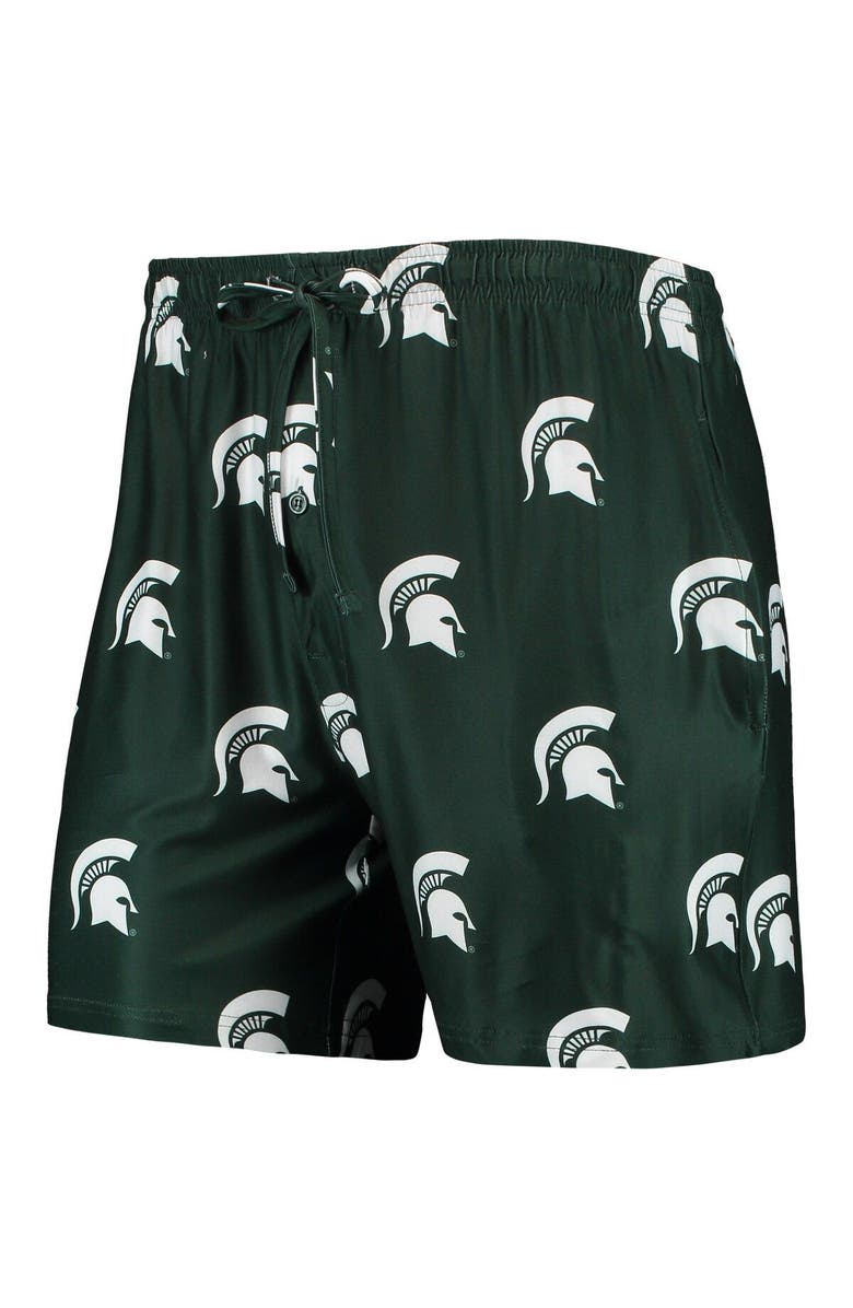 CONCEPTS SPORT Men's Concepts Sport Green Michigan State Spartans Flagship Allover Print Jam Shorts, Alternate, color, 