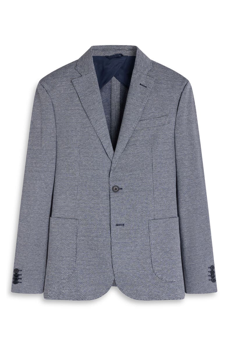 Bugatchi Micro Houndstooth Check Knit Cotton & Linen Sport Coat, Alternate, color, Navy