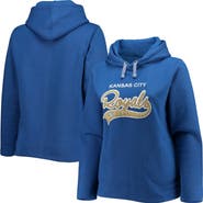 SOFT AS A GRAPE Women's Soft as a Grape Royal Kansas City Royals Plus Size Side Split Pullover Hoodie