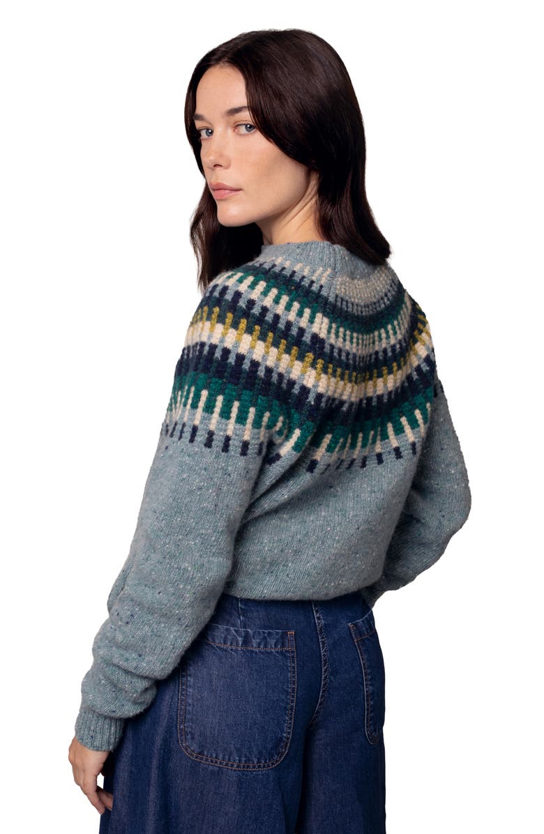 Celtic & Co. Stitch Yoke Sweater, Alternate, color, Skylight