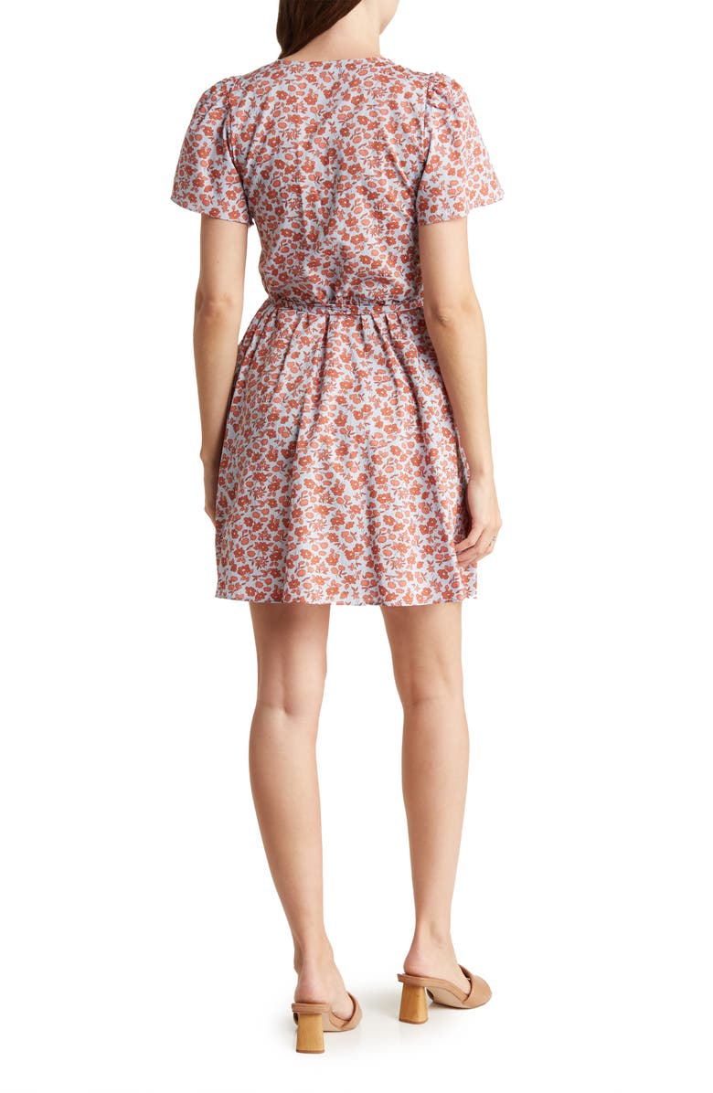 Madewell Fiore Floral Short Sleeve Cotton Wrap Dress, Alternate, color, 