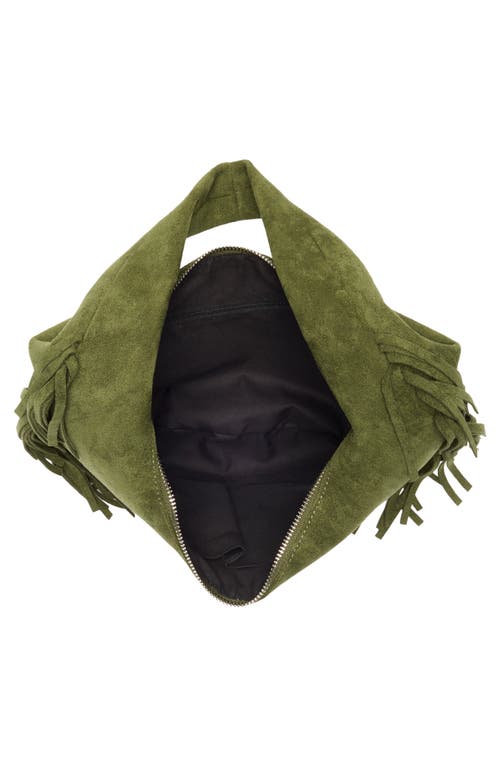 Collection Xiix Fringe Hobo Bag In Green