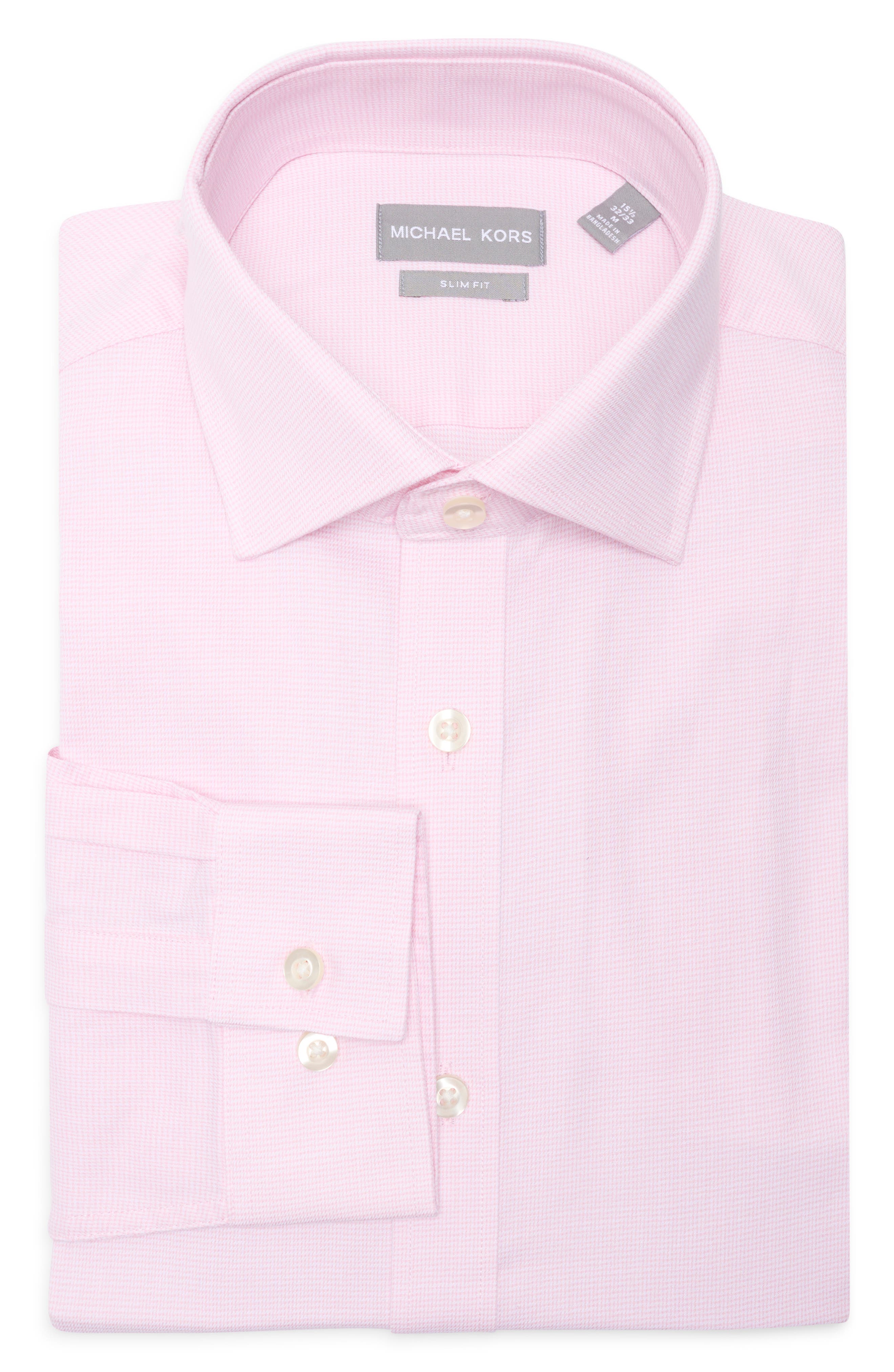 Michael Kors Slim Fit Yarn Dye Dress Shirt
