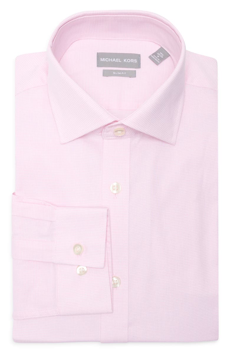 Michael Kors Slim Fit Yarn Dye Dress Shirt, Alternate, color, Light Rose
