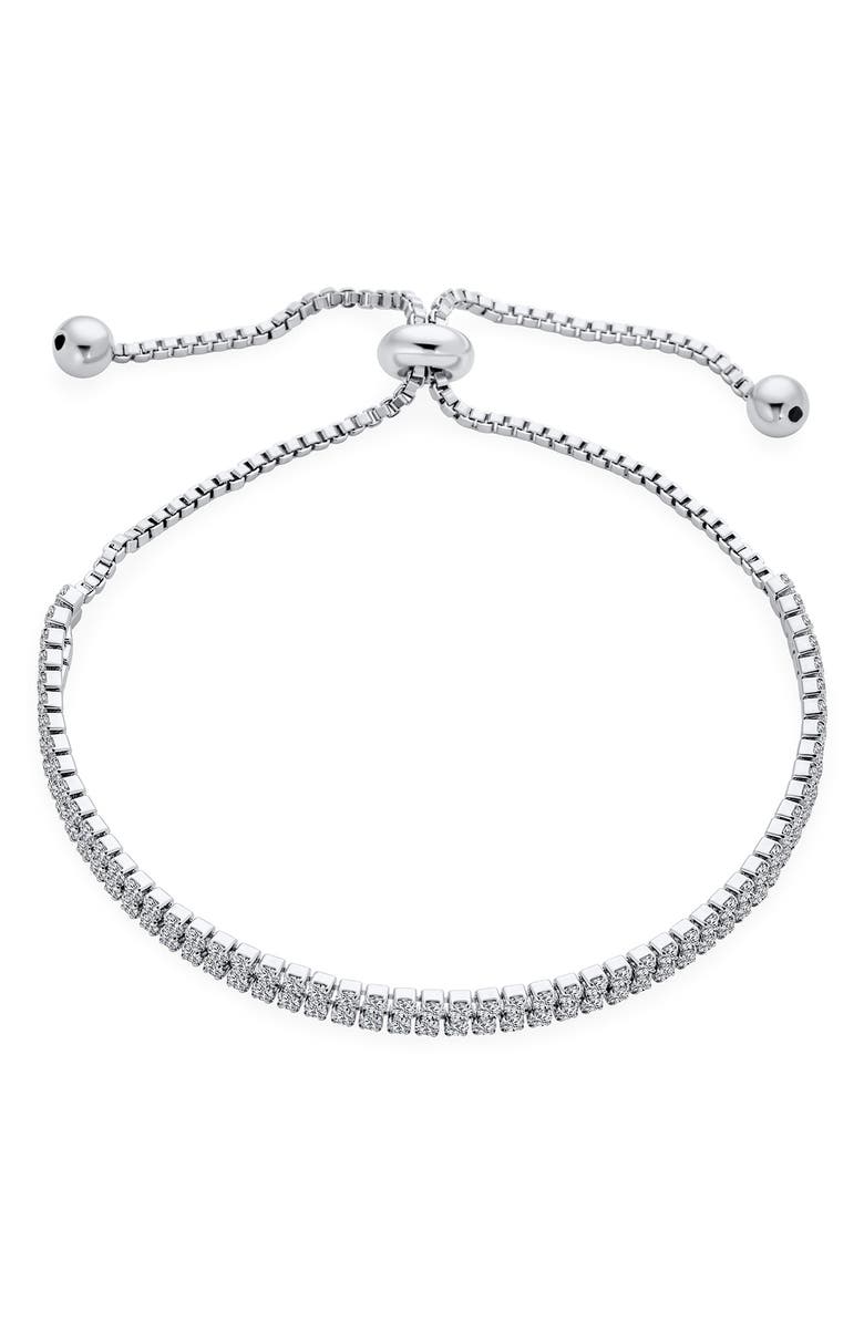 BLING JEWELRY Cubic Zirconia Bolo Bracelet, Alternate, color, 
