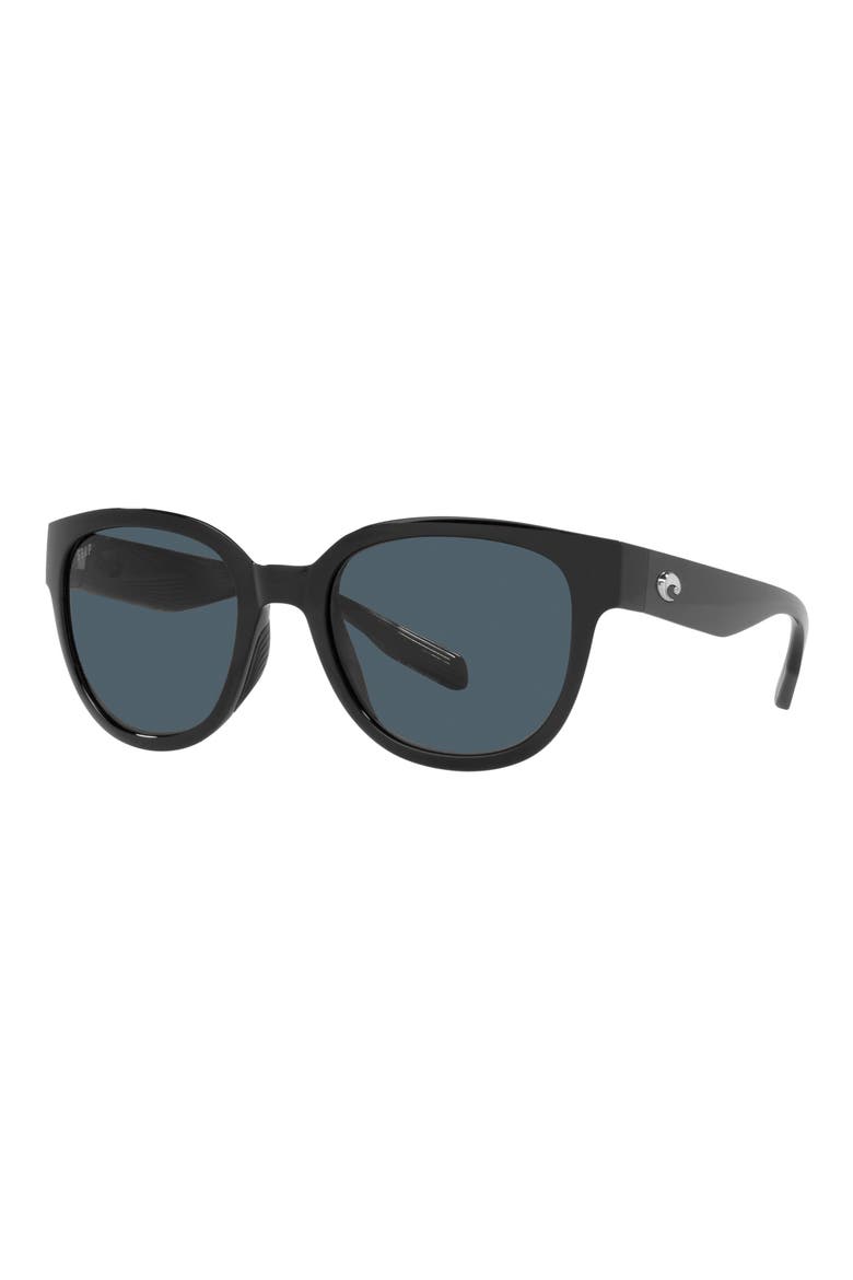 Salina 53mm Polarized Rectangular Sunglasses, Alternate, color, BLACK