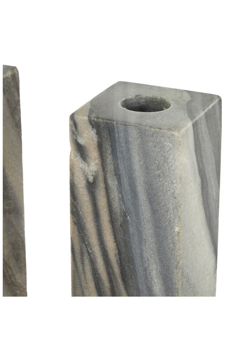 Two Taper Marble Candleholder, Alternate, color, GREY MULTI