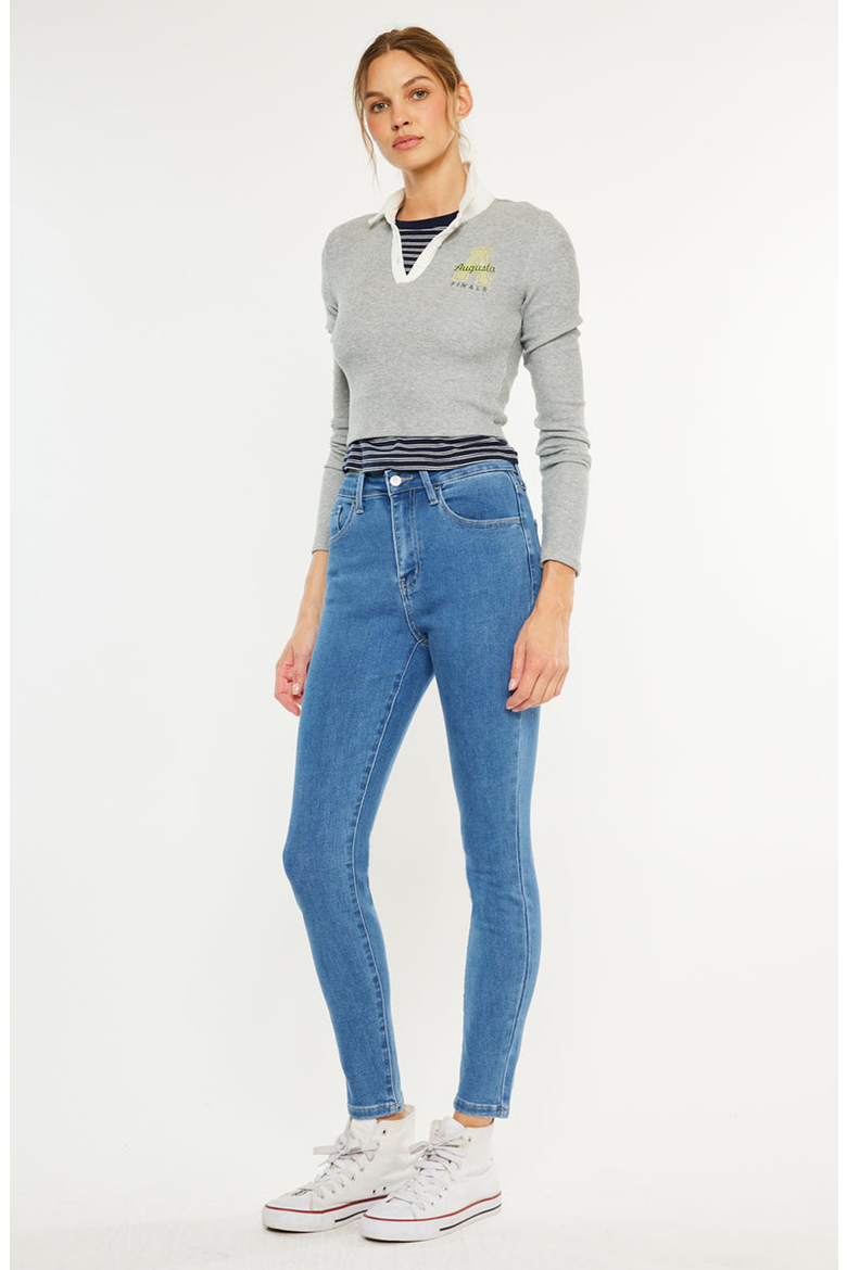 Bev High Rise Ankle Skinny Jeans, Alternate, color, Medium Wash
