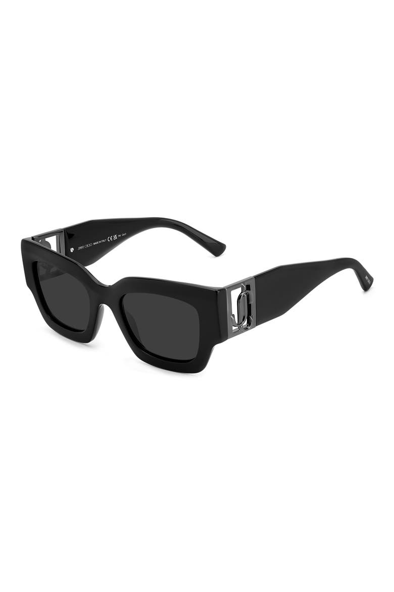 Nevas 51mm Rectangle Sunglasses, Alternate, color, BLACK/ GREY