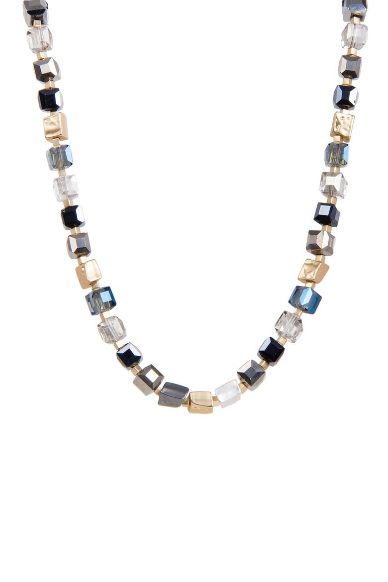 Glass Beaded Necklace, Alternate, color, NAVY