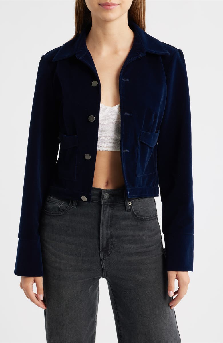 Bella Venice The Madi Velvet Jacket, Alternate, color, Navy