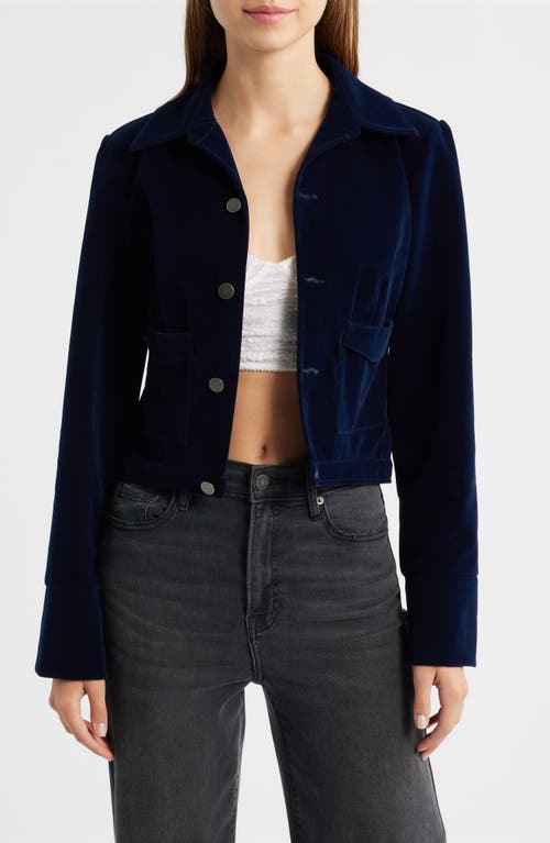 Bella Venice The Madi Velvet Jacket In Blue