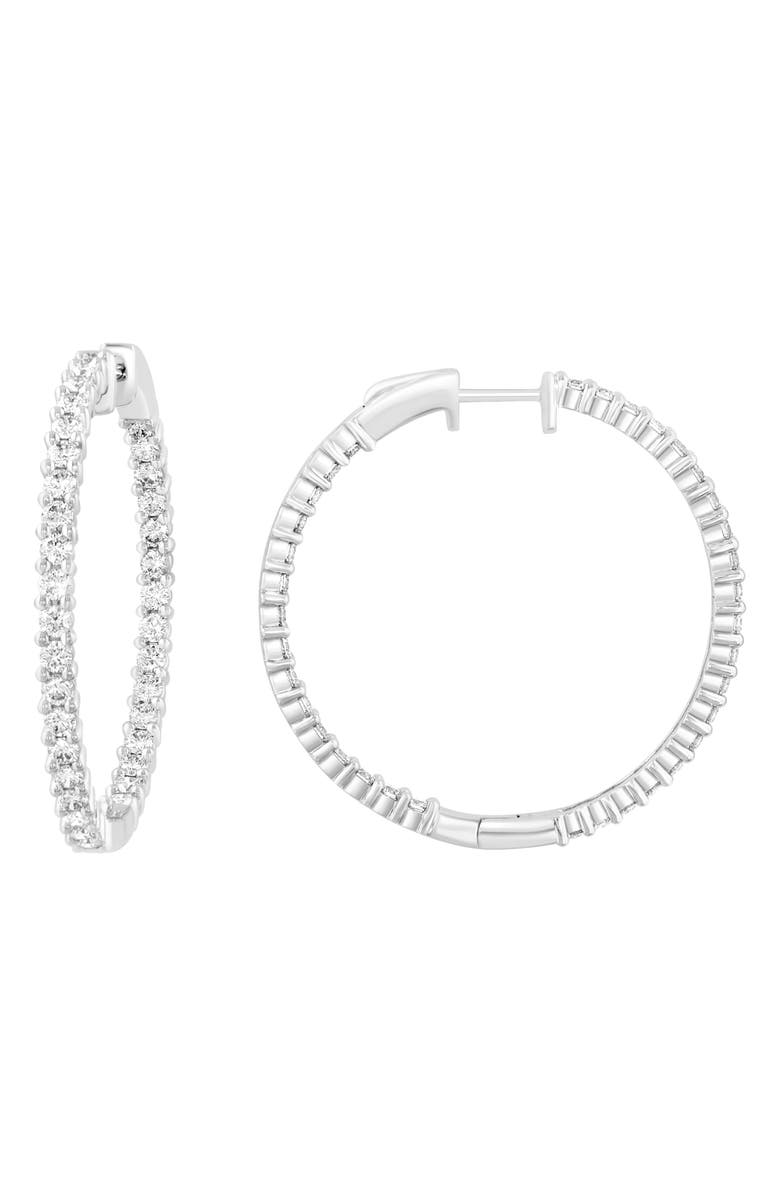 EFFY Lab Grown Diamond Hoop Earrings, Main, color, Silver