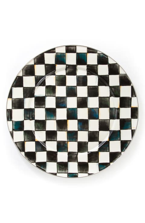 Courtly Check Enamel Serving Plate