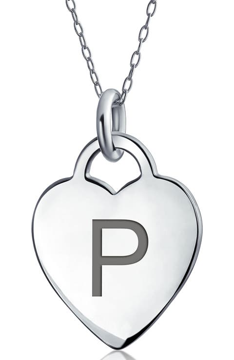 Stelring Silver Initial Pendant Necklace - A-Z Available