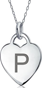 BLING JEWELRY Stelring Silver Initial Pendant Necklace - A-Z Available