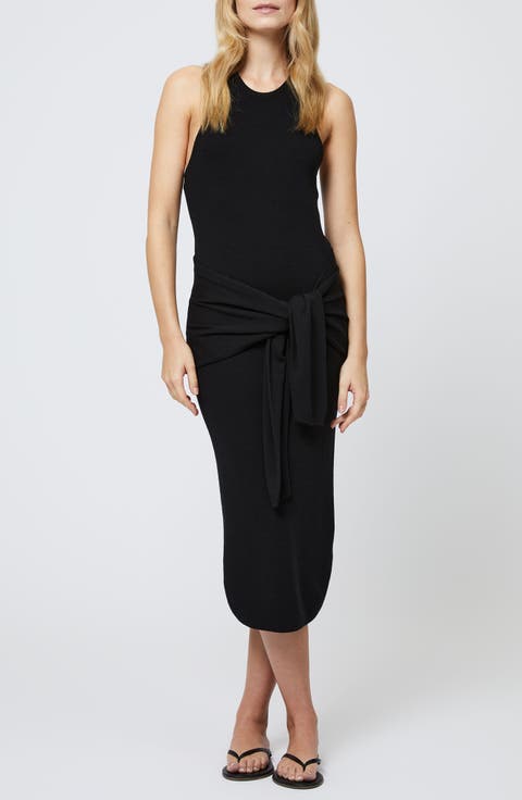 Cosysoft Tie Front Racerback Midi Dress