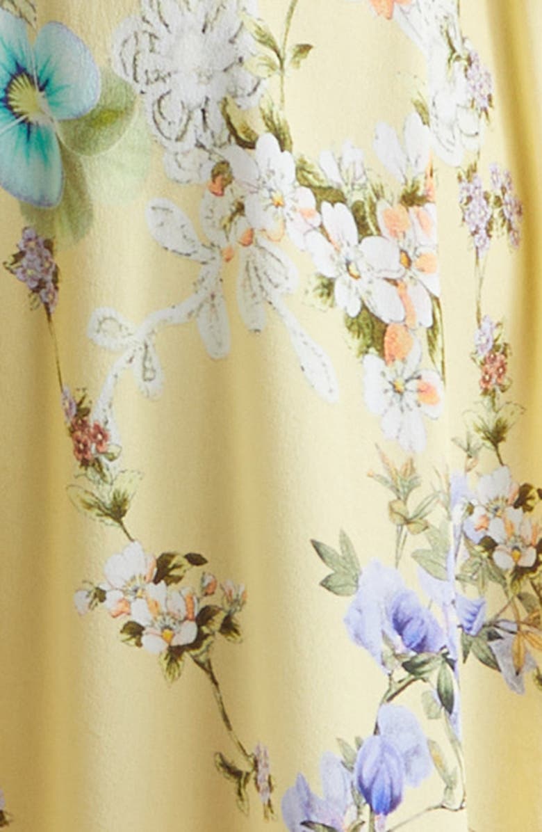 Camilla Darling Buds Floral Long Sleeve Silk Button Front Dress, Alternate, color, Darling Buds