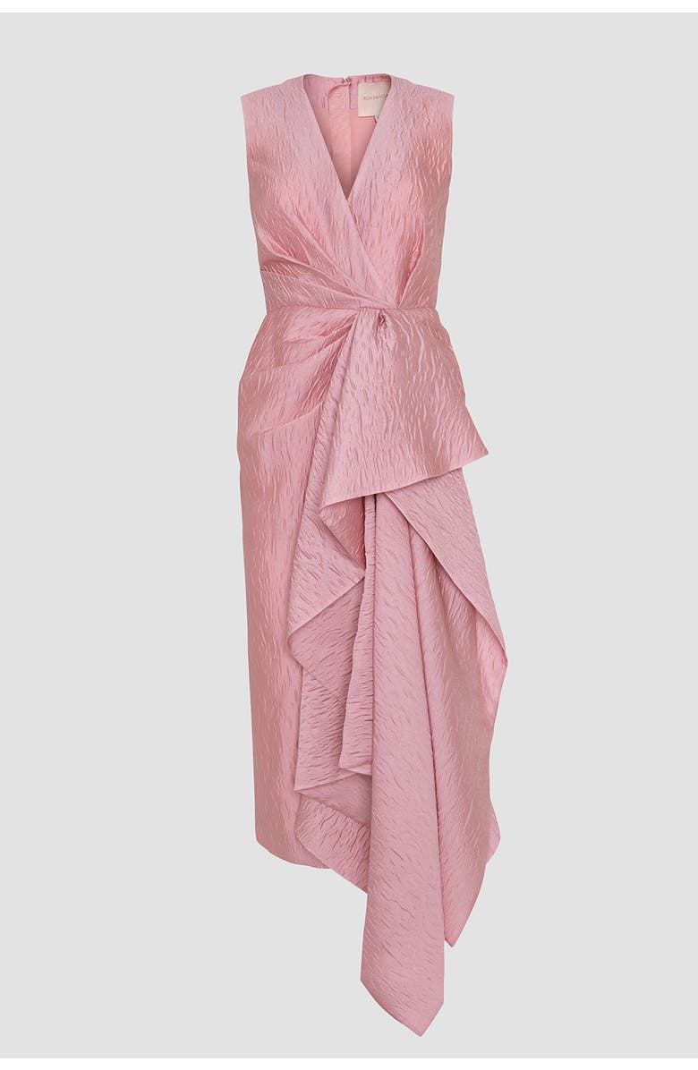 Roksanda Esra Textured Cloque Midi Dress, Alternate, color, Rosado
