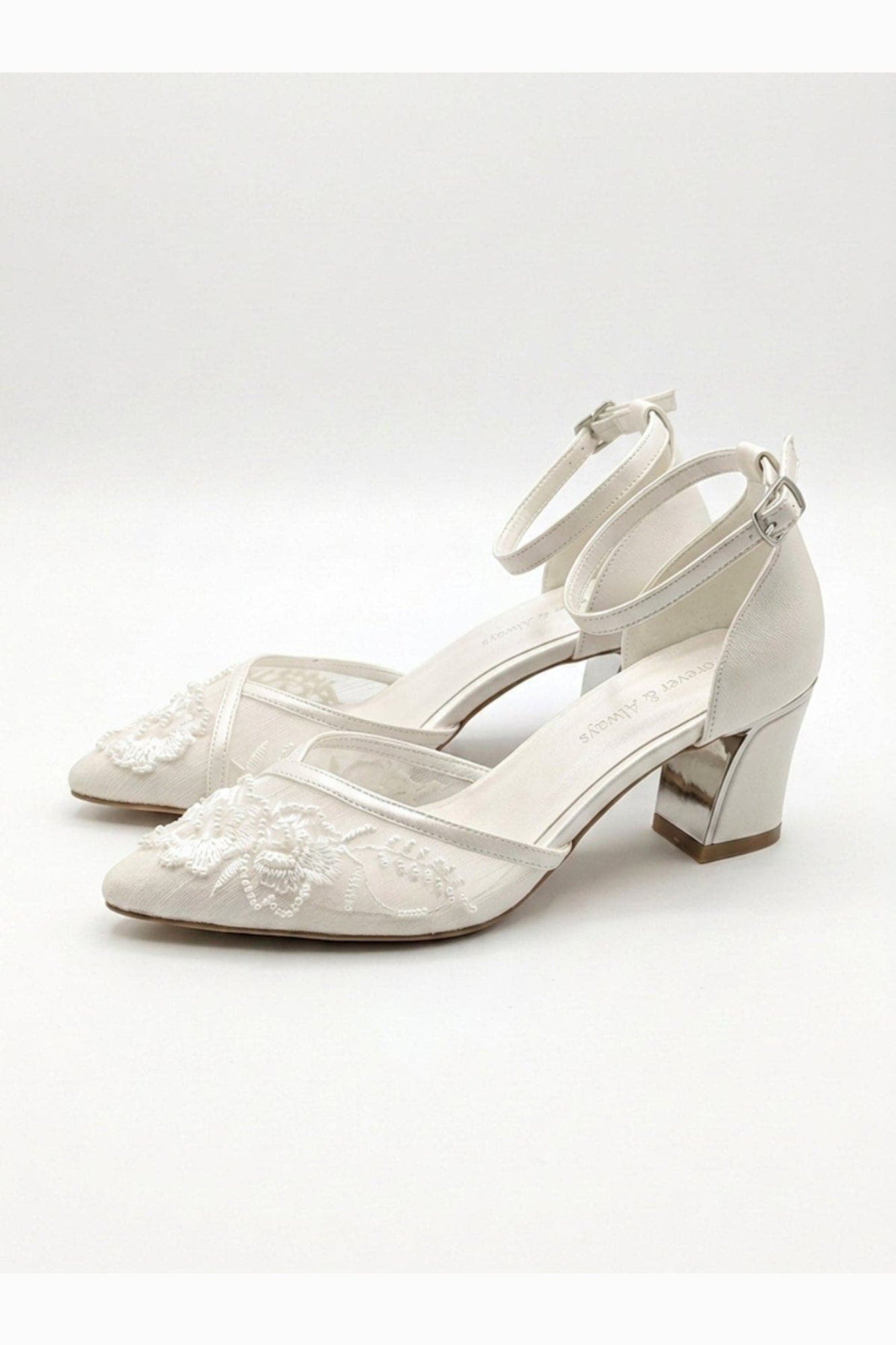 Viona Lace Bridal Pump, Alternate, color, Ivory