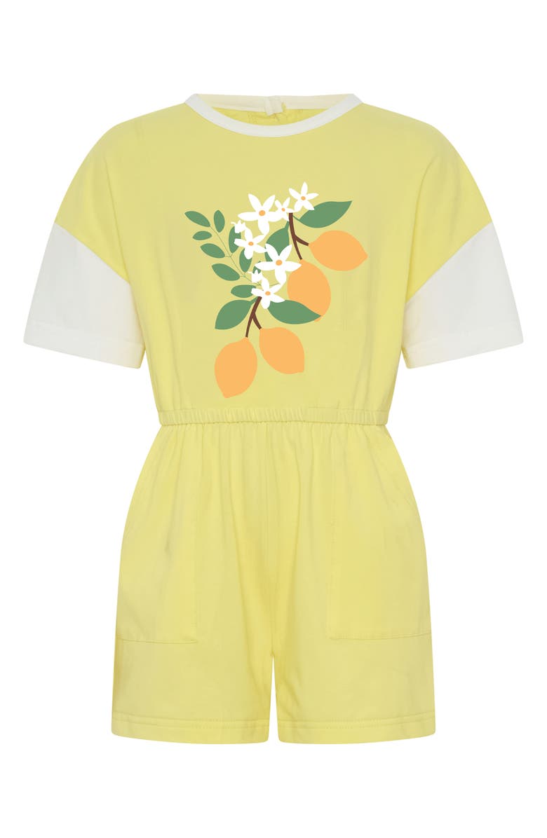 TINY TRIBE Kids' Lemon Relaxed Fit Romper, Main, color, Yellow