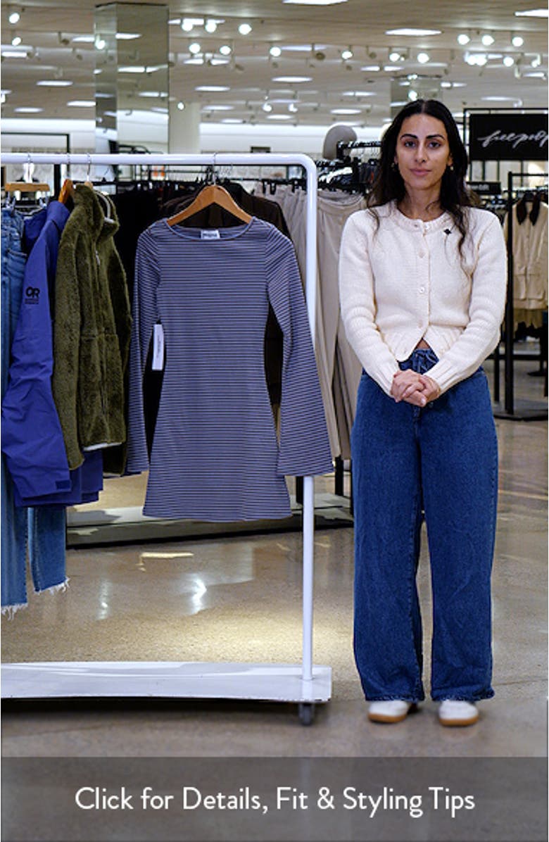 Bryanna Stripe Stretch Cotton Knit Minidress, sales video thumbnail