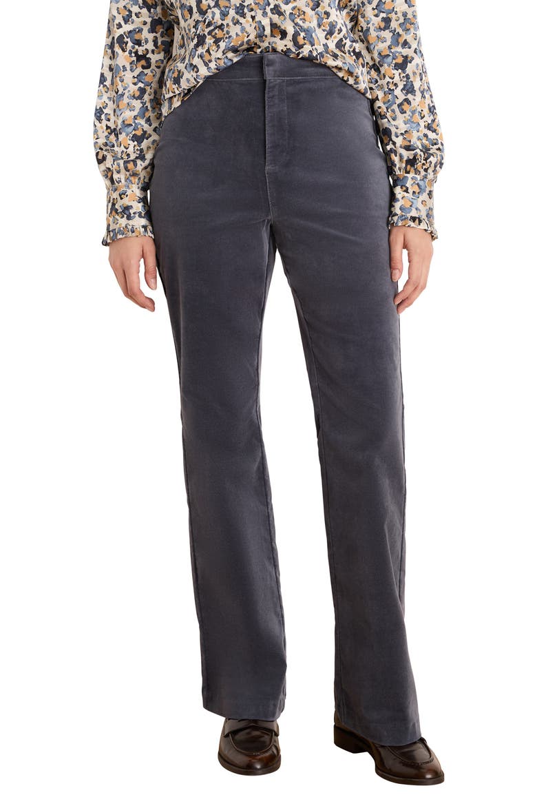 Berkeley Stretch Velvet Bootcut Pants, Main, color, DARK BLUESTONE