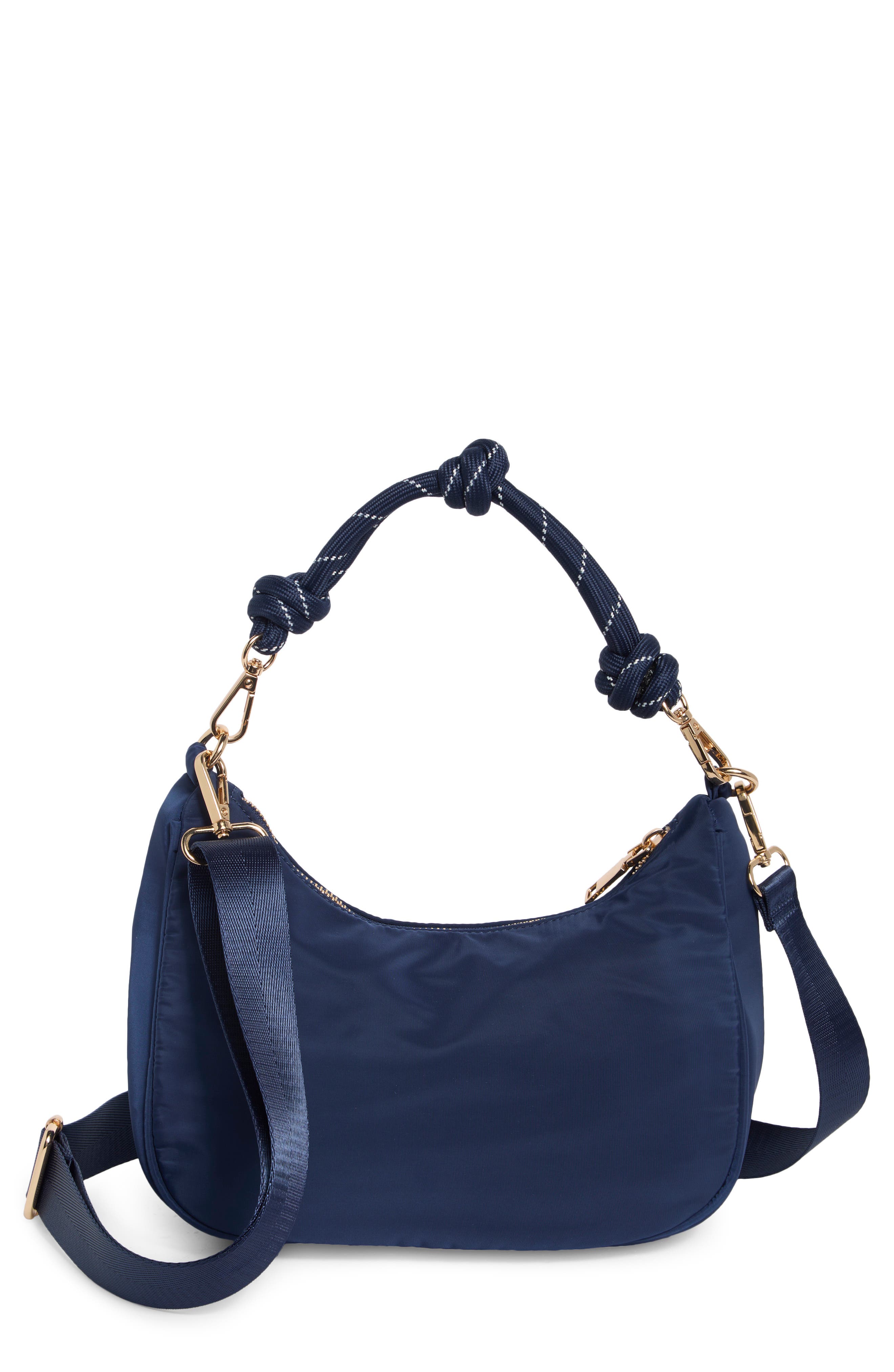 Nylon Hobo Crossbody Bag, Main, color, BLUE