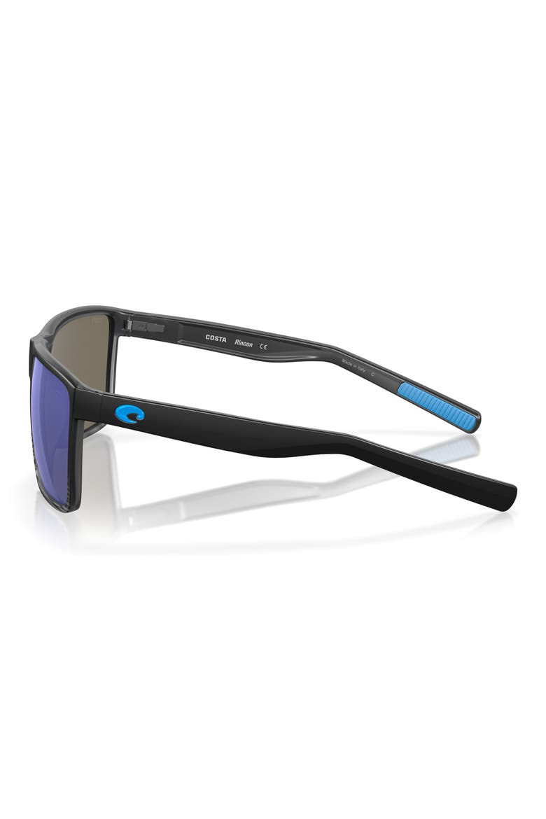 Rincon 63mm Polarized Oversize Rectangular Sunglasses, Alternate, color, MATTE SMOKE CRYSTAL / BLUE