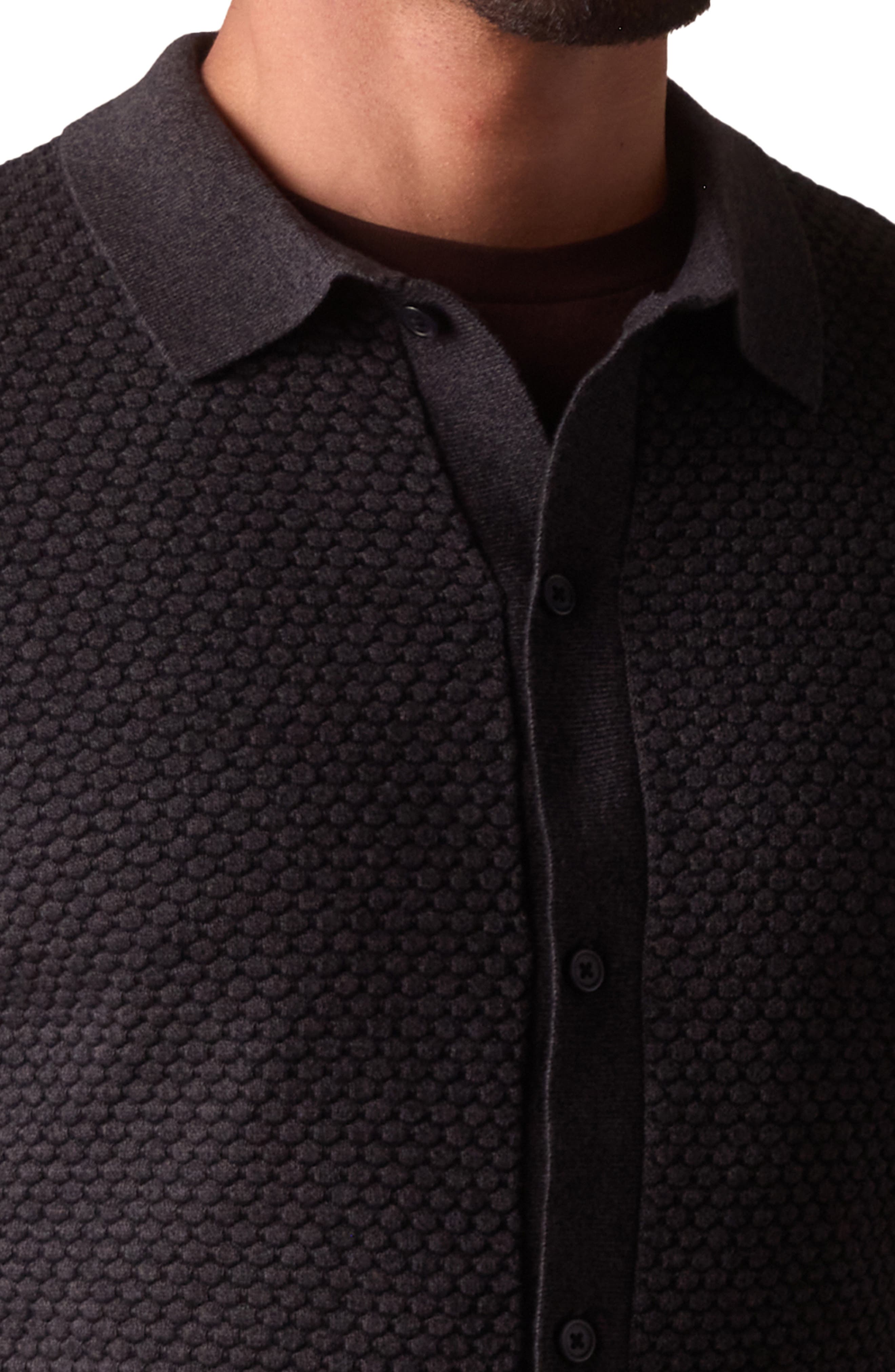 Robles Jacquard Knit Short Sleeve Button-Up Shirt (Men) | Nordstrom