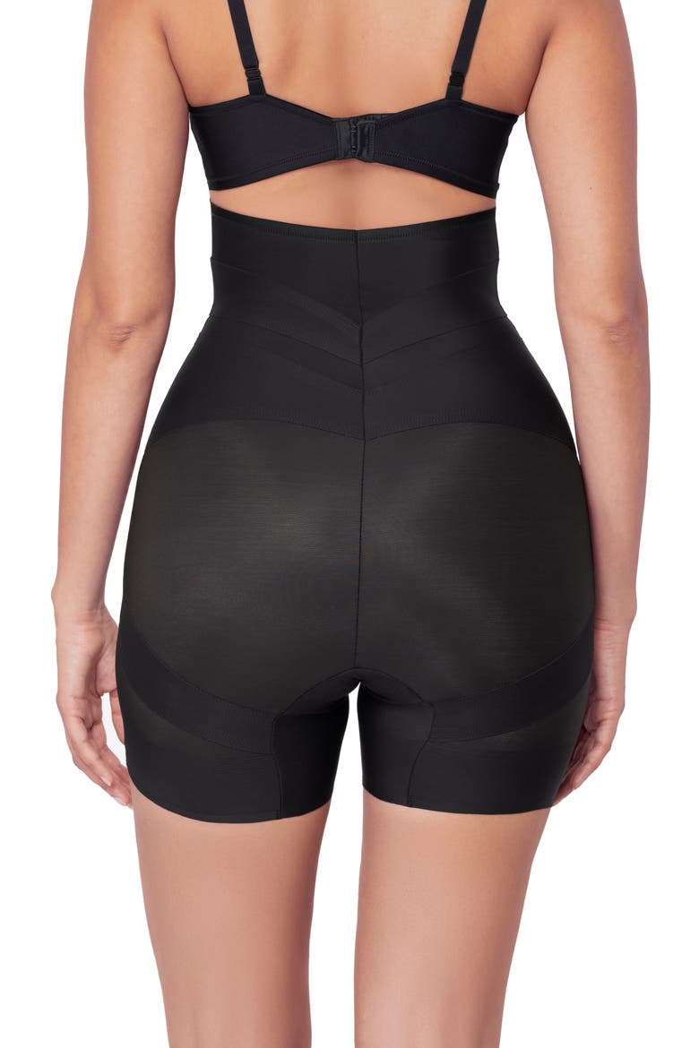 Flex Ability High Waist Mid Thigh Shorts, Alternate, color, BLACK