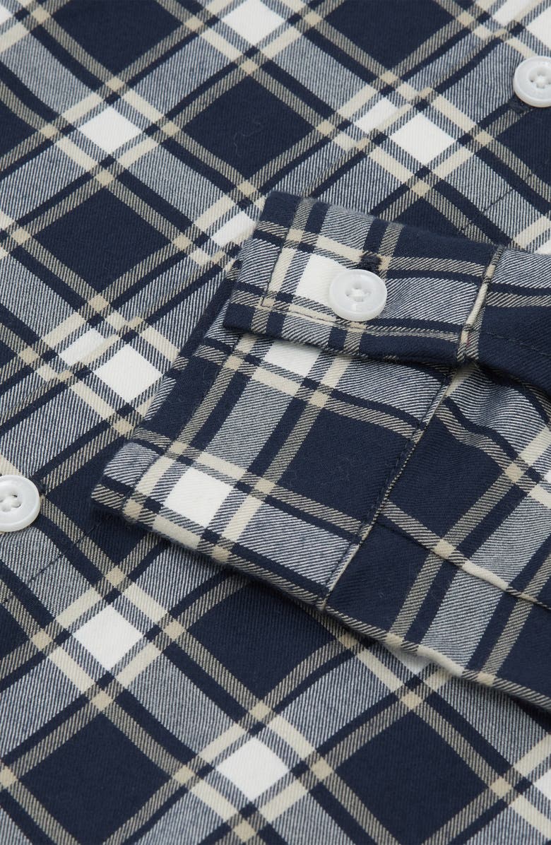 Reiss Kids' Bailes Plaid Button-Up Shirt, Alternate, color, Navy Blue