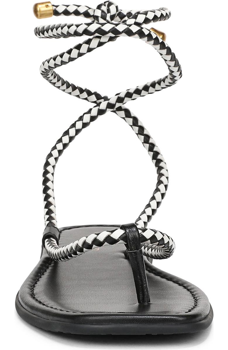 Veronica Beard Carmina Ankle Wrap Sandal, Alternate, color, Black/ Coconut