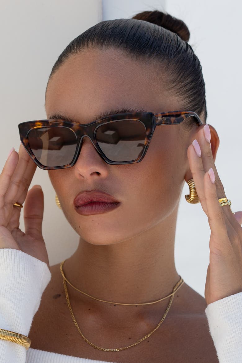 Gia Cat Eye Sunglasses, Alternate, color, Tortoise