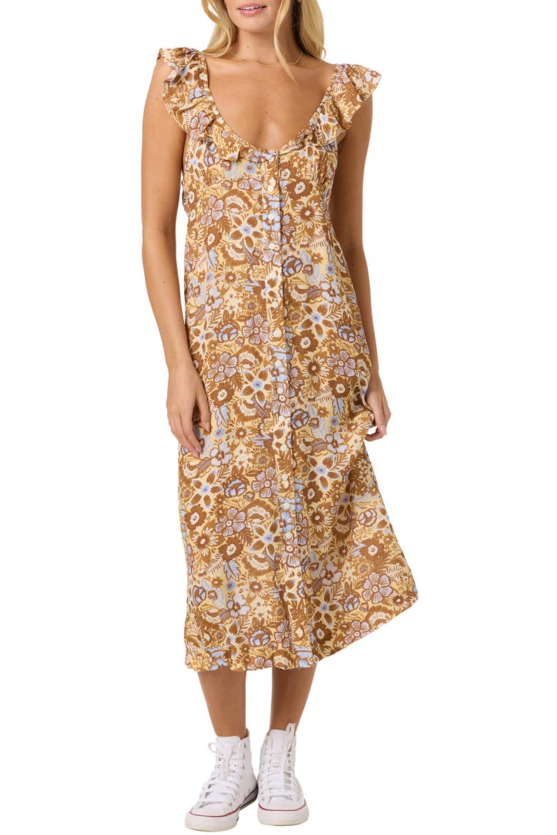 Carrington Izabelle Floral Midi Dress, Main, color, SHERBET