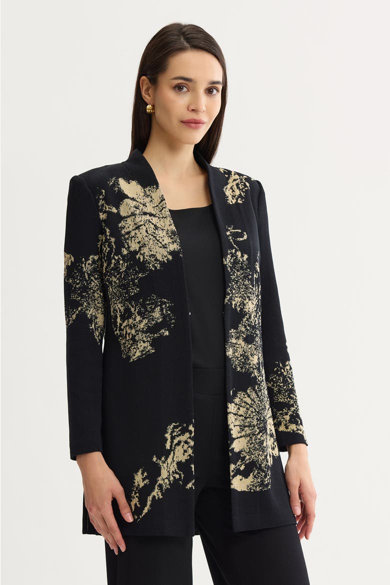 Lurex Knit Jacket, Alternate, color, Black/Gold