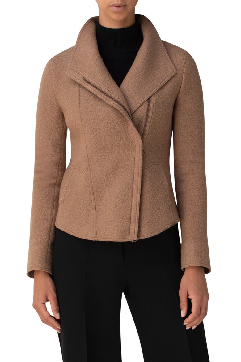 Felted Wool Biker Jacket, Main, color, TATAMI