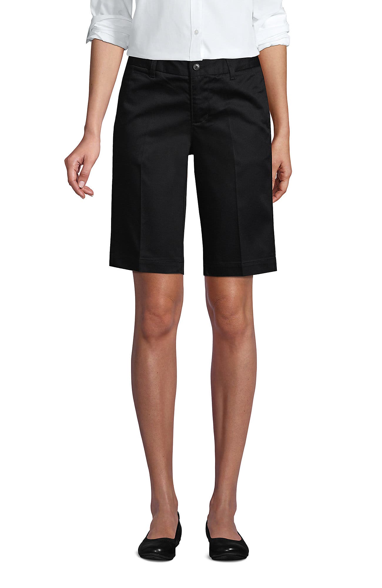 School Uniform Young Plain Front Blend Chino Shorts