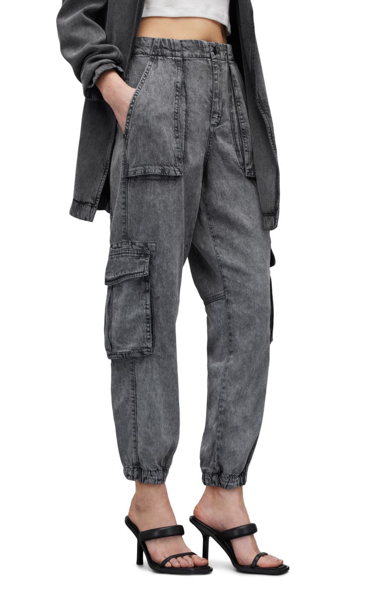 AllSaints Frieda High Waist Cargo Jeans, Main, color, 