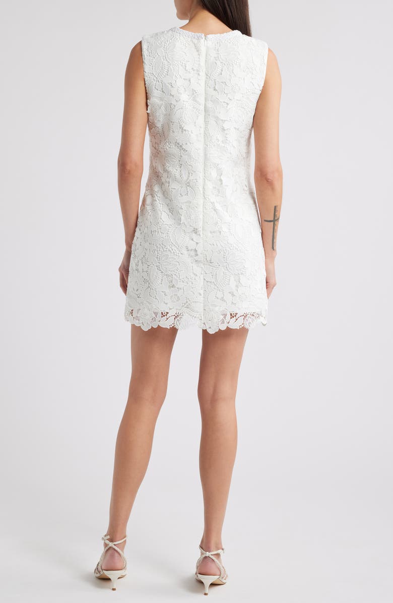 Milly Garden Lace Sleeveless Minidress, Alternate, color, White