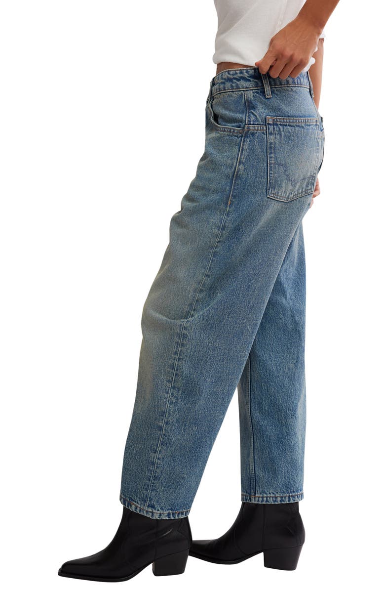 Free People Deep Trance Low Rise Barrel Leg Jeans, Alternate, color, From Beyond