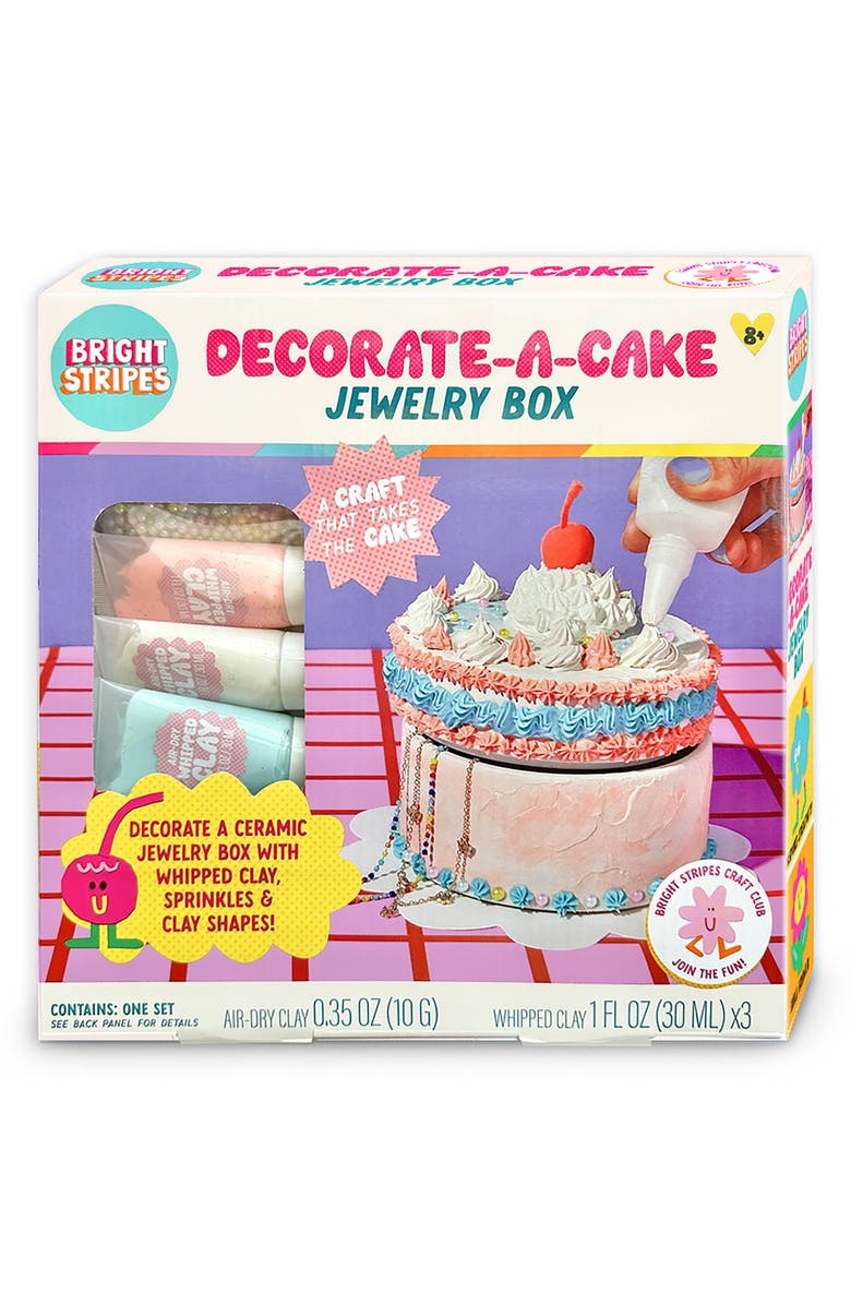 BRIGHT STRIPES Decorate-A-Cake Jewelry Box, Main, color,