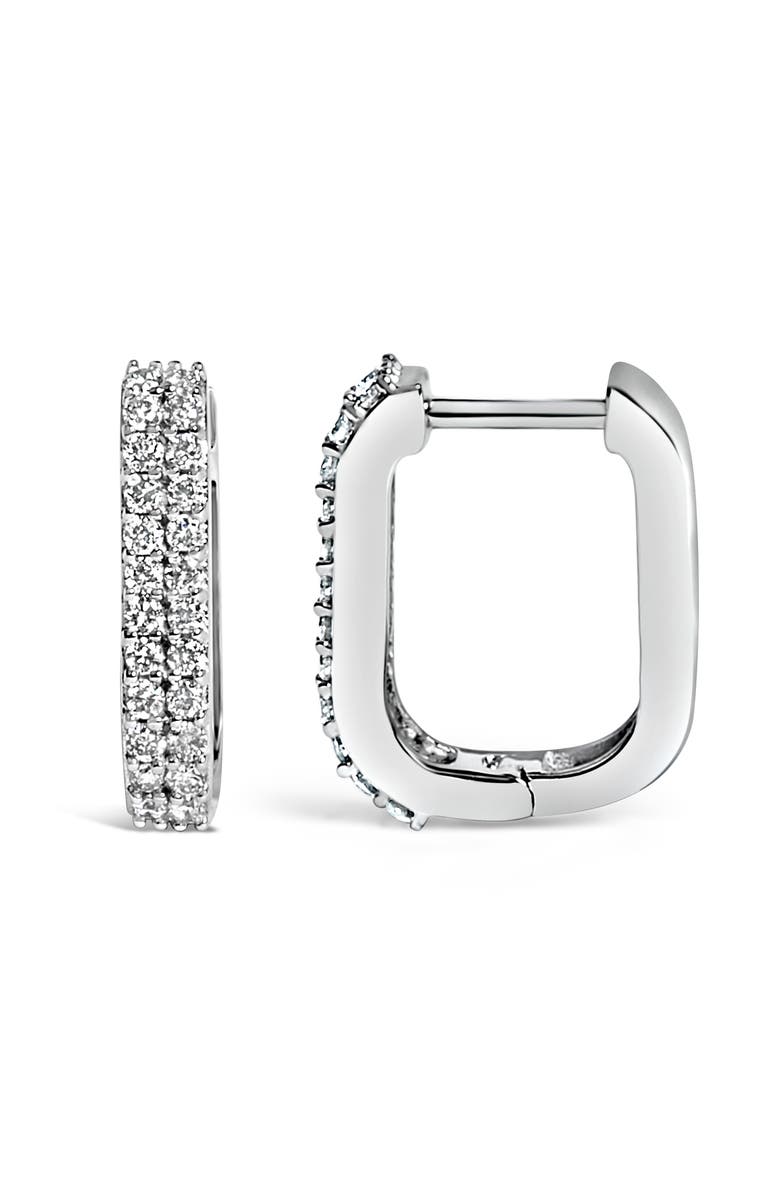 Haus of Brilliance 10K Gold 1/4 Cttw Lab Grown Diamond Double Row Huggie Hoop Earrings, Alternate, color, White