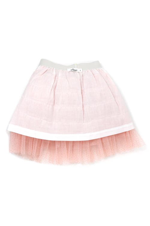 Oh Baby ! Gold Band Layered Frill Tutu Skirt In Pale Pink/gold