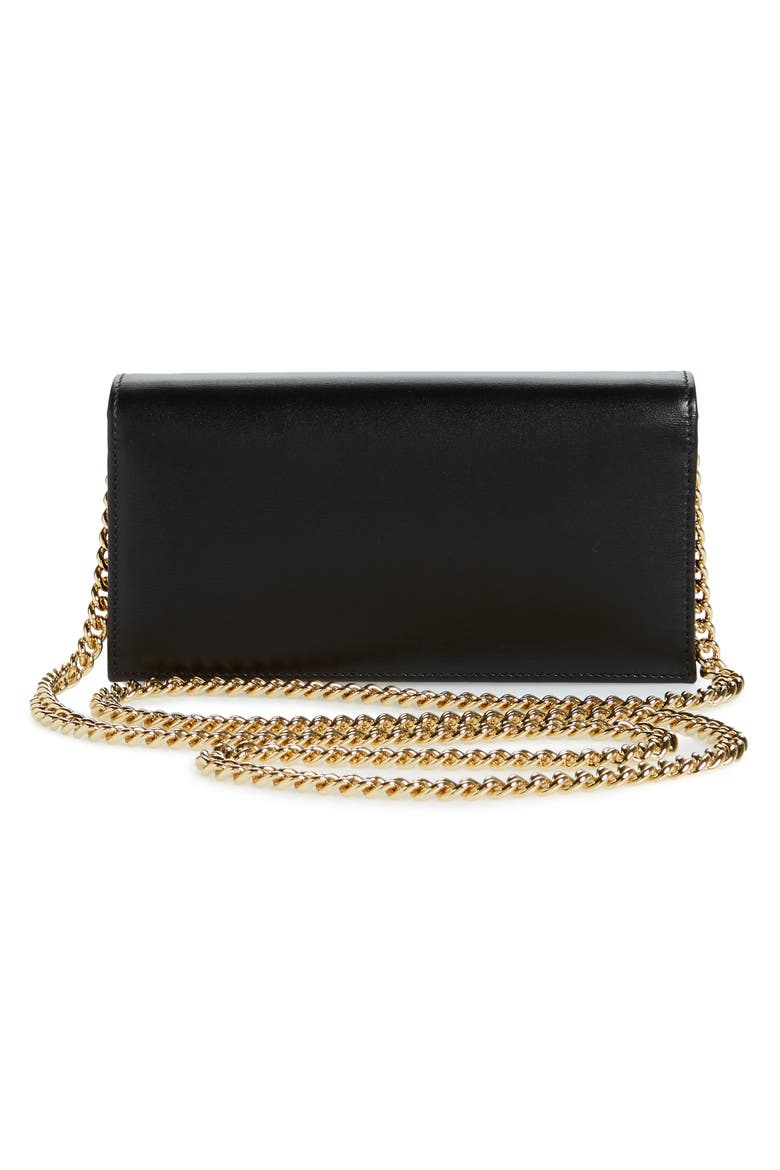 1955 Horsebit Leather Wallet on a Chain, Alternate, color, BLACK