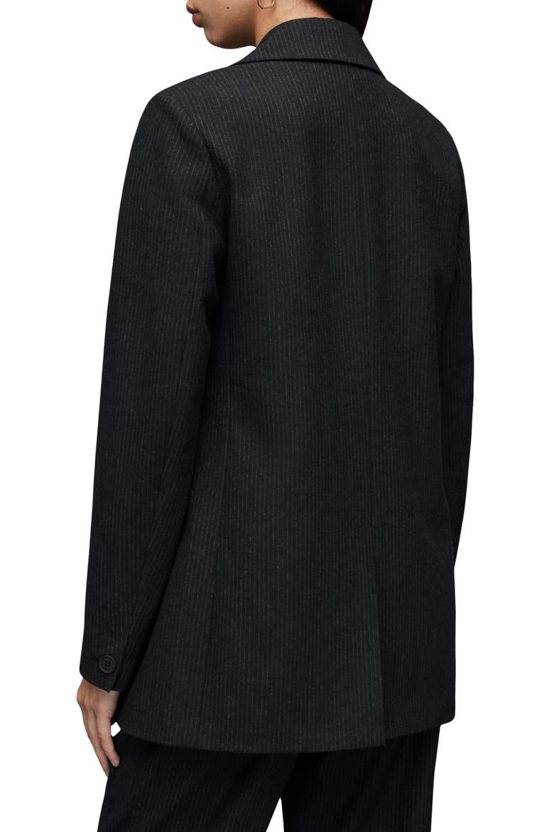 Astrid Pinstripe Blazer, Alternate, color, BLACK
