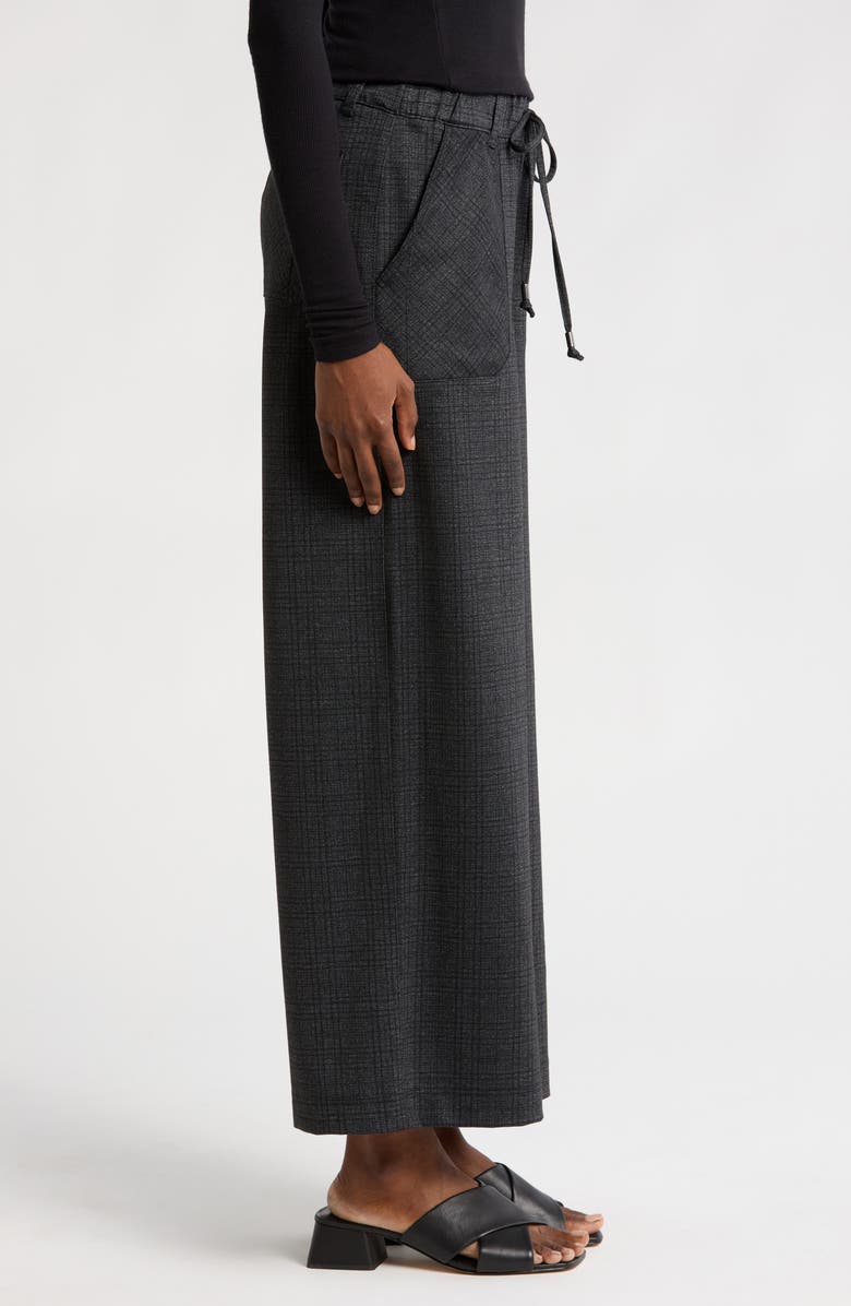 Wit & Wisdom 'Ab'Solution High waist Plaid Drawstring Wide Leg Pants, Alternate, color, 